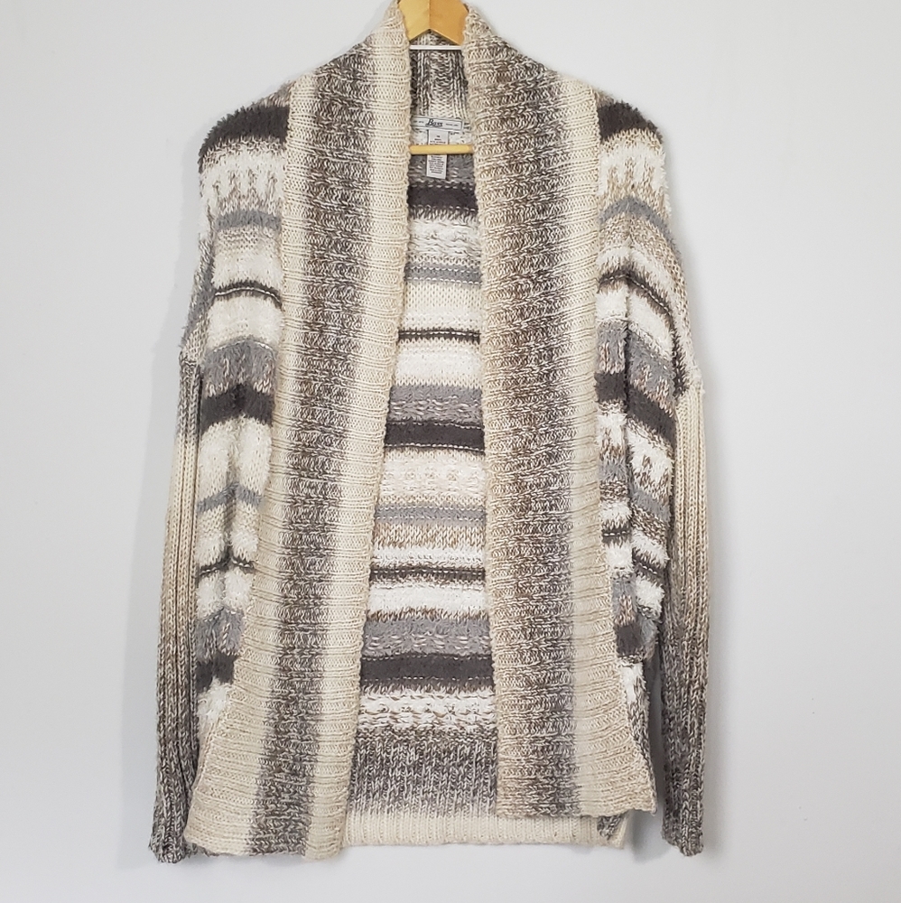 Bass multi striped wool-blend cardigan - size Medium
